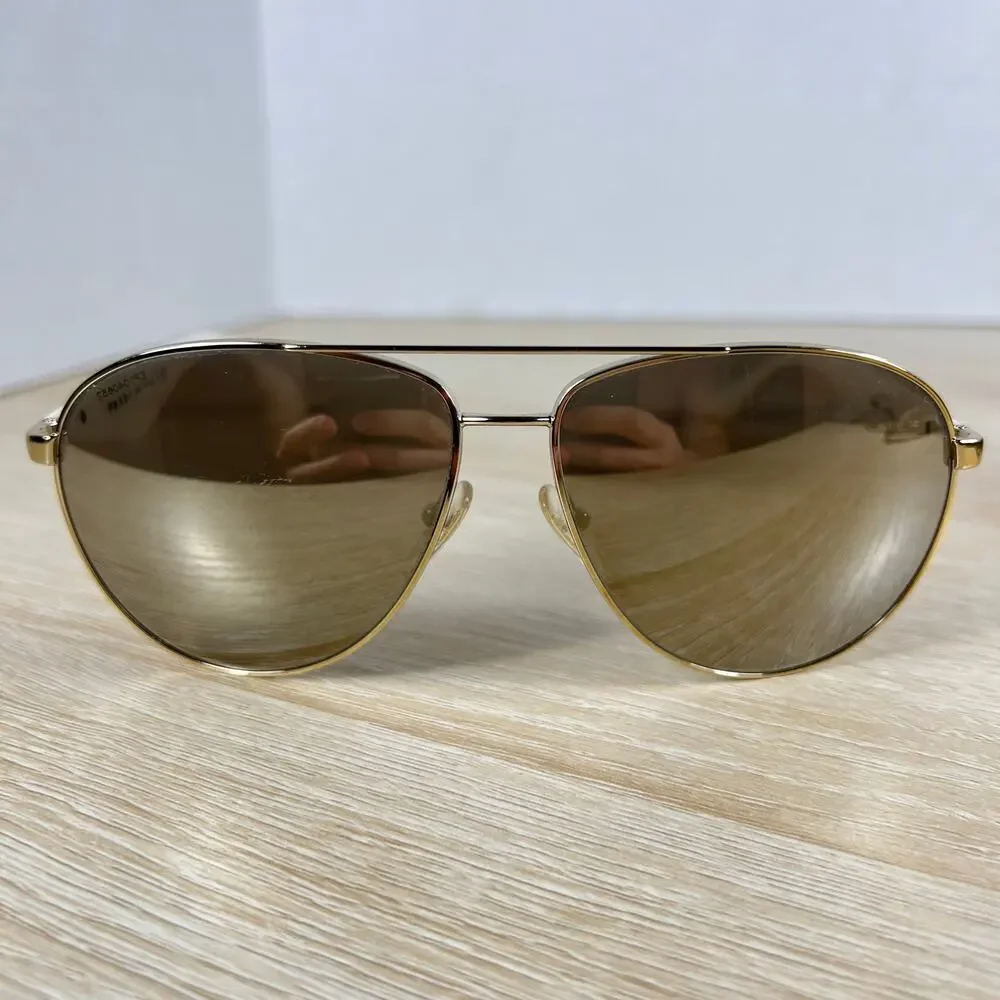 Prada SPR53Q ZVN-1C0 Sunglasses Aviator Gold White Mirrored Lenses 60-13-140